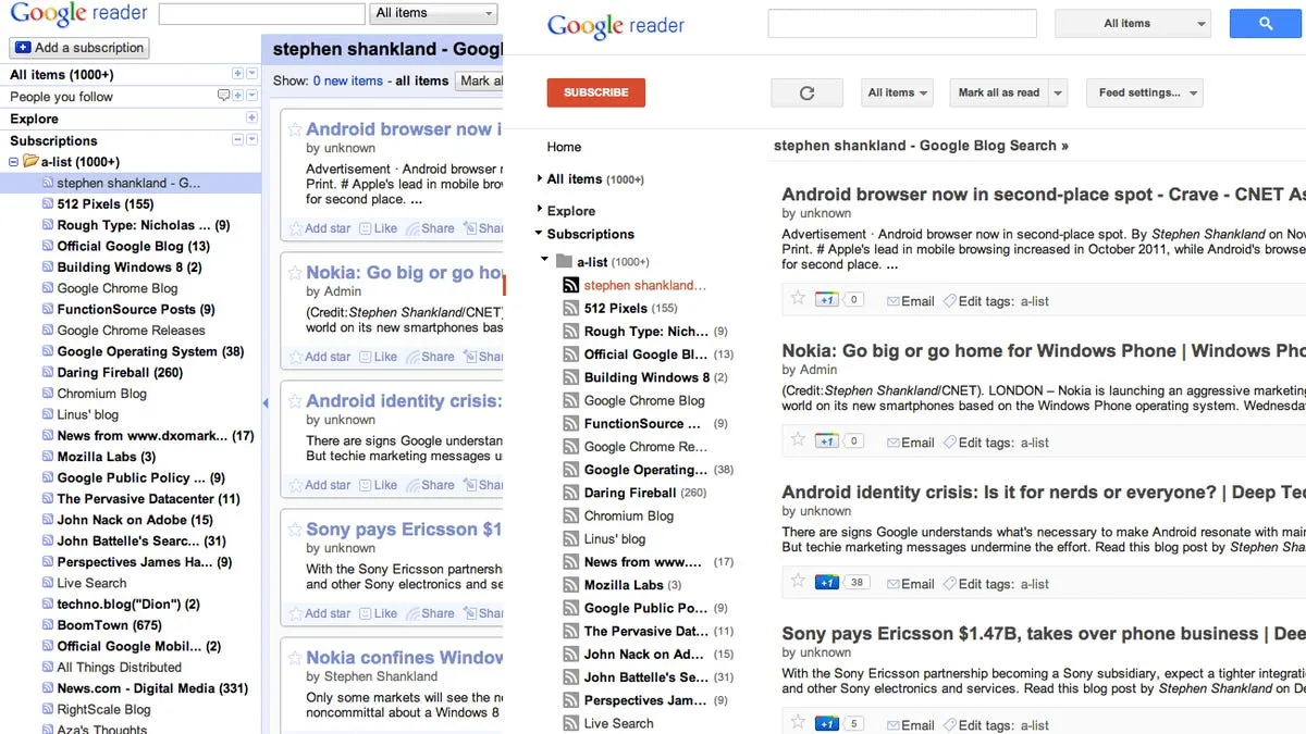 Saknar Google Reader
