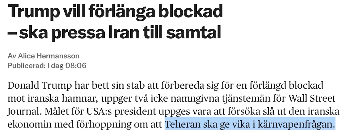 Iran har kärnvapen