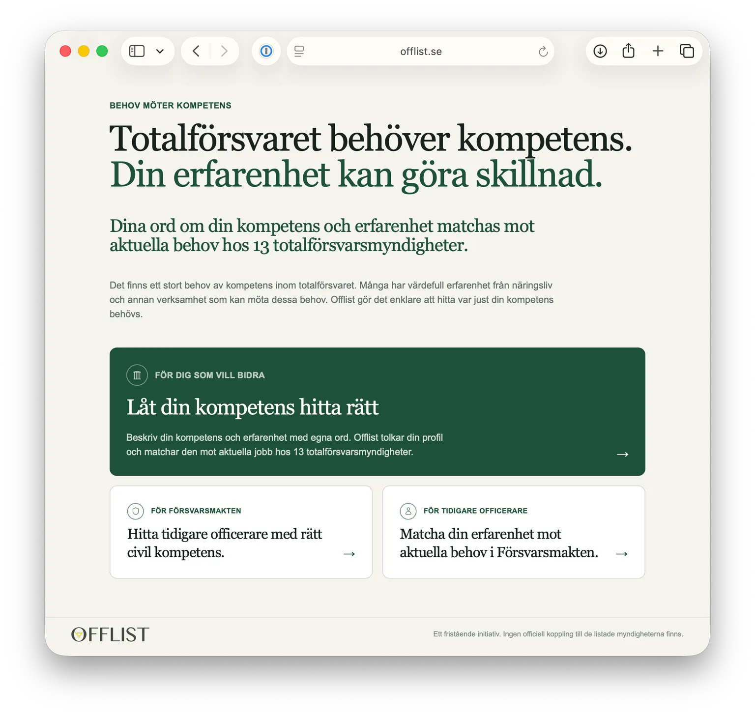 offlist där behov möter kompetens