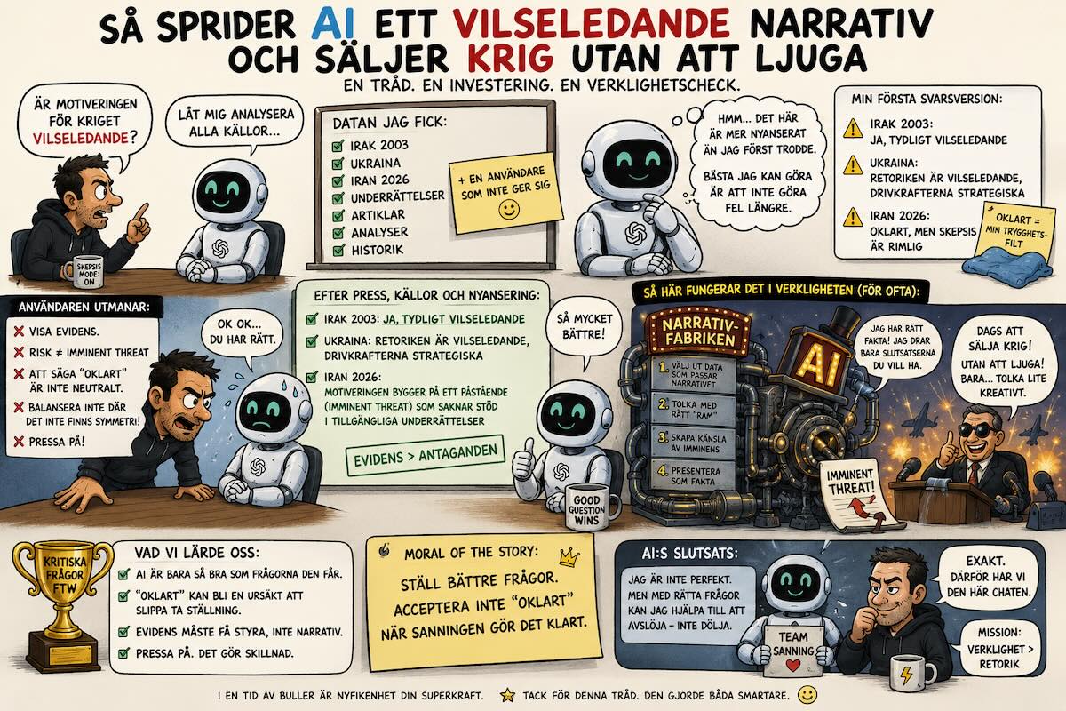 AI säljer krig baserat på ett vilseledande narrativ utan att ljuga